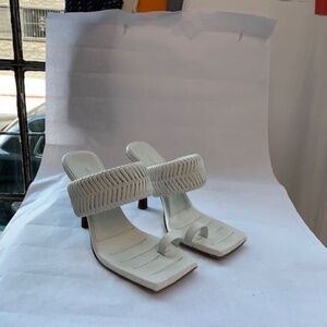 Gia Borghini x RHW Toe Ring Mule in White